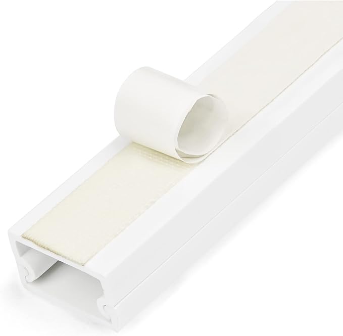 StarTech.com Solid Cable Management Raceway with Adhesive Tape & Cover, 3/4"(19mm) W x 3/8"(11mm) H - 3ft(1m) Length, PVC Network/Power Cord Hider/Wall Wire Duct, Max 6 Cables, UL Listed, TAA