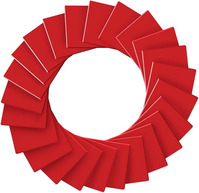 (24 Pads) Sticky Notes 3x3 inch, Self-Stick Pads Bright Colors Sticky Note, Recyclable, Easy to Post for Home, Office, Notebook (Red)