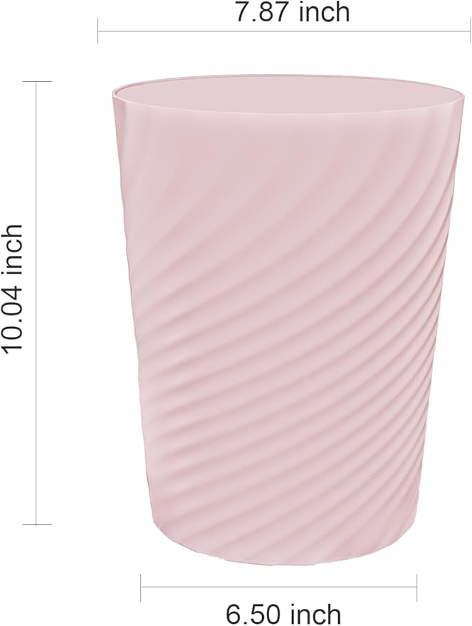 DAJITRE 1.8 Gallon Small Trash Can Wastebasket Recycling Bin Slim Profile for Compact Spaces Bathroom, Office, Bedroom, Kitchen (1.8 Gallon-2pack, Pink)