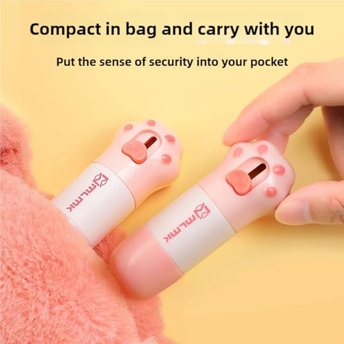 Cute Mini Box Cutter & Thermal Paper Correction Pen,10ML, Identity Theft Protection Roller Stamp,Pink Cat's Paw