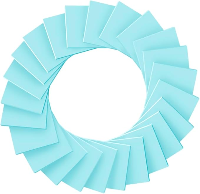 (24 Pads) Sticky Notes 3x3 inch, Self-Stick Pads Bright Colors Sticky Note, Recyclable, Easy to Post for Home, Office, Notebook (Light Blue)