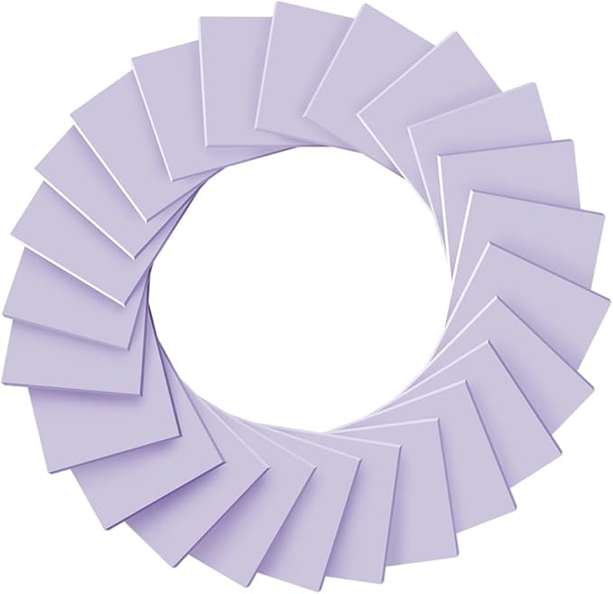 (24 Pads) Sticky Notes 3x3 inch, Self-Stick Pads Bright Colors Sticky Note, Recyclable, Easy to Post for Home, Office, Notebook (Light Purple)