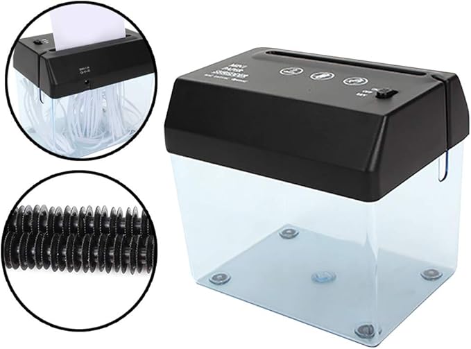 Portable Paper Shredder USB Mini Paper Shredder with Letter Opener Battery Powered A6/Folded A4 Paper Cutting Machine for Office Home School Desktop Stationery