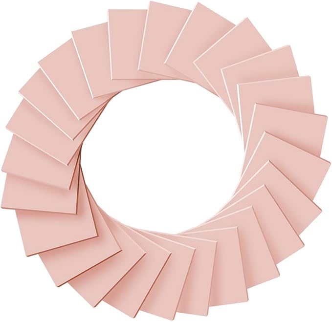 (24 Pads) Sticky Notes 3x3 inch, Self-Stick Pads Bright Colors Sticky Note, Recyclable, Easy to Post for Home, Office, Notebook (Light Pink)