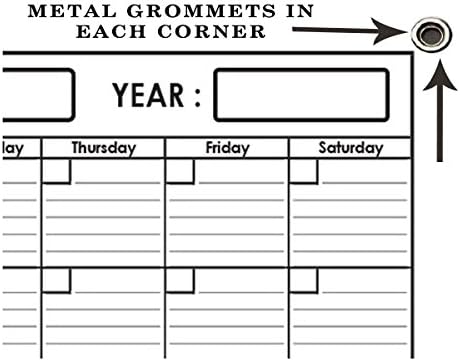 36x48 Large Jumbo Oversized Erasable Laminated Blank Annual Yearly Wall Calendar Poster, 12 Months, Reusable for Office, Academic, Home