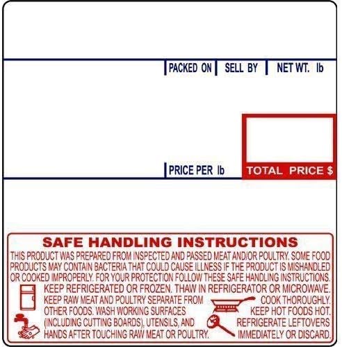 Aquos CAS Printing Scale Label Rolls (8040) – Scale Labels | Thermal Label Roll with Food Safety Labels & Safe Handling Instructions | Bakery Labels | Made in USA (8040, 36 Rolls)