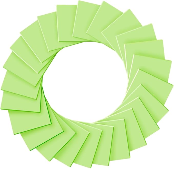 (24 Pads) Sticky Notes 3x3 inch, Self-Stick Pads Bright Colors Sticky Note, Recyclable, Easy to Post for Home, Office, Notebook (Light Green)