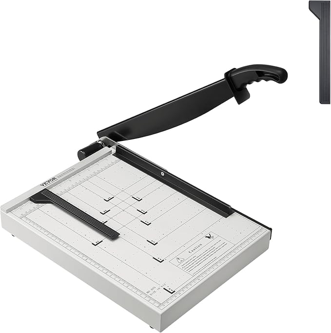 VEVOR Paper Cutter, Guillotine Trimmer, 15" Cut Length, 16 Sheets Capacity, Heavy Duty Guillotine Paper Cutter with Guard Rail/Blade Lock for Cardstock/Cardboard, Paper Trimmer for Home Office School