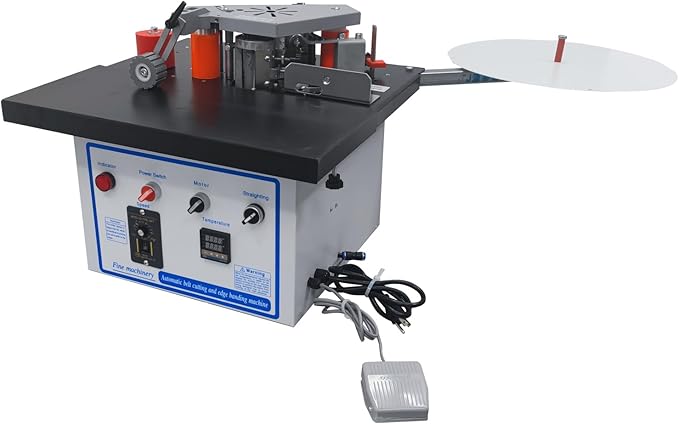 Edge Bander Portable Edge Banding Trimming Machine Double-side Gluing 0-6 m/min Adjustable Speed Automatic Tape Breaking 110V