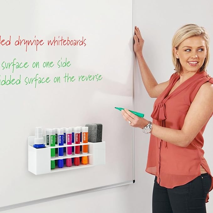 Acrylic Magnetic Dry Erase Marker Holder, 10 Slots White Magnetic Marker Pen Holder, Magnet Storage for Whiteboard Office, School, Home, Pen, Eraser, Cleaner Not Included, 2PCS