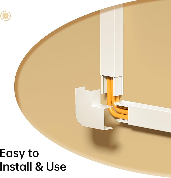 Delamu Cord Hider, 85in Cord Covers for 2-3 Wires on Wall, Self-Adhesive Cable Hider, Paintable Wire Hiders Wire Covers for TV Cords on Wall, Easy Mount Cable Cover Raceway Kit, W0.95 H0.55in, Beige