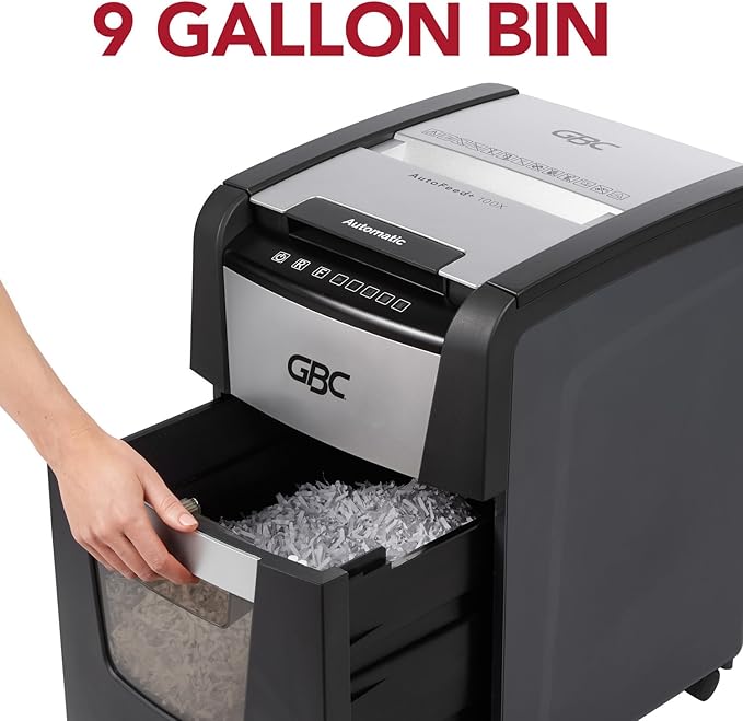 GBC Paper Shredder, Auto Feed+, 100 Sheet Capacity, Super Cross-Cut, Home Office Shredder, 100X (WSM1757602)