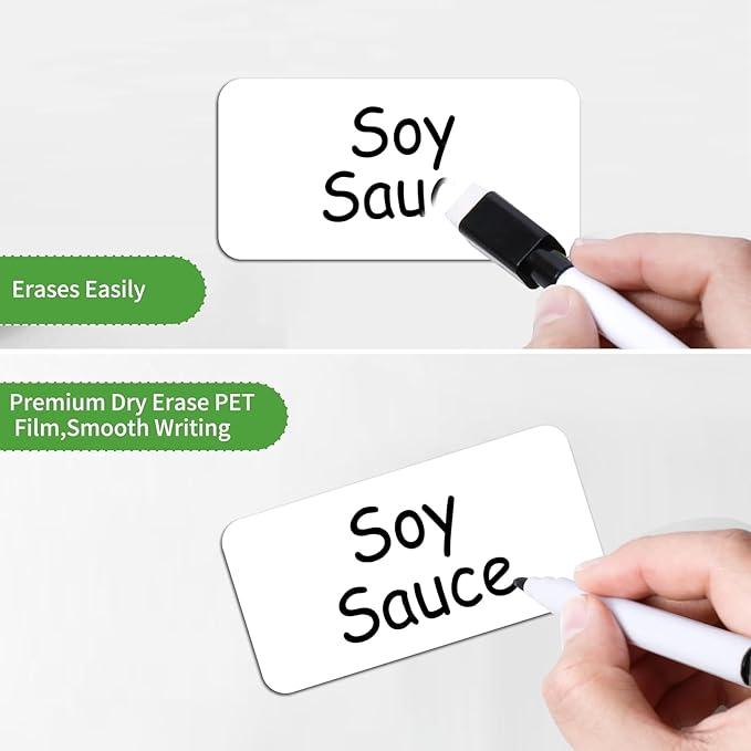 SVNOOC Multi-Use Removable Dry Erase Labels Stickers, White, Reusable Sticky Notes (2x4 inches) (2 * 4 inches White)