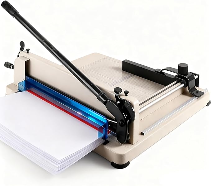 Commercial Paper Cutter, A4 Industrial Paper Cutter, Heavy Duty Paper Cutter Guillotine, Double Safety Lock, Guillotine Paper Cutter 12 Inch for Home and Office, PVC, Cardboard and Leather Use