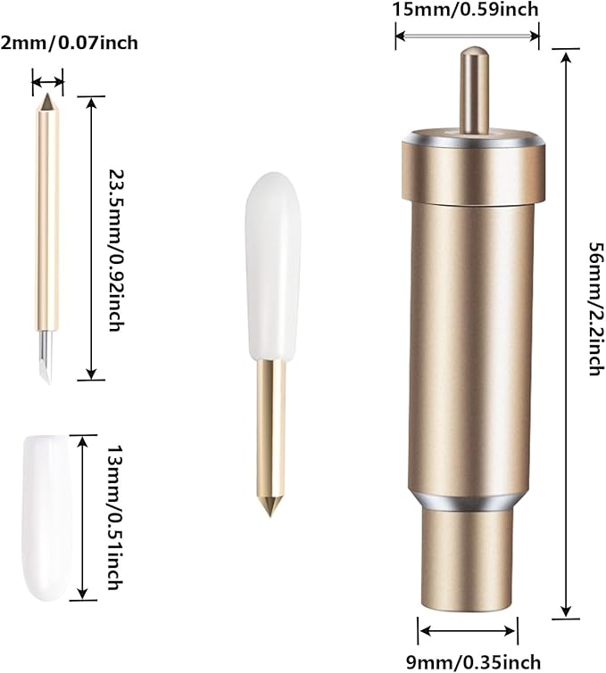 5 PCS Premium Fine-Point Blade and Housing Compatible with ExploreAir/Air 2/Air 3/Maker/Maker 3/Expression Cutting Machines for Light to Mid-Weight Materials Like Cardstock, Vinyl, Iron-On & More
