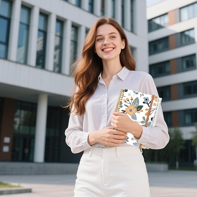 2026-2027 Monthly Planner - 18 Monthly Calendar, January 2026 - June 2027, Two Pages Per Month, 9" x11" Planner with Tabs, Strong Twin-Wire Binding, Inner Pocket, Rose Flowers