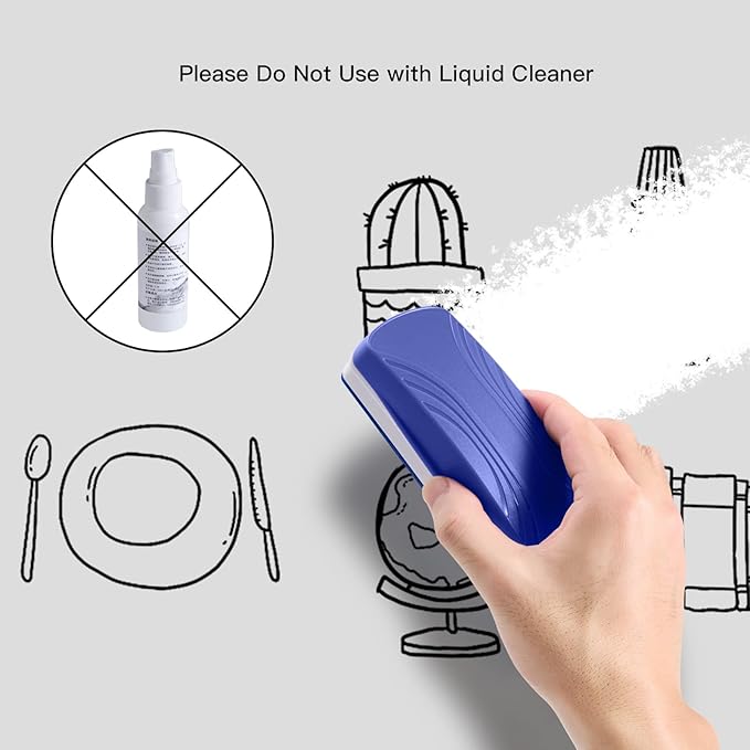Ddaowanx Whiteboard Eraser, Magnetic Dry Erase Eraser, Glass Board Eraser,School and Office Supplies, Pack of 2 (Blue)