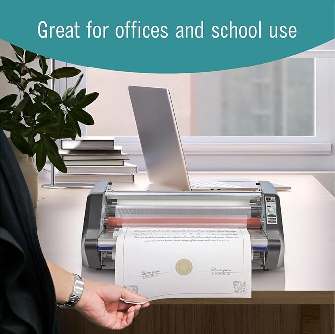 EXTRIC Thermal Laminating Film Roll 2 Pack Easy-Load Design - 25"x500" Glossy 1.5 Mil, 1" Core Professional Grade Lamination for Schools, Offices and Print Shops