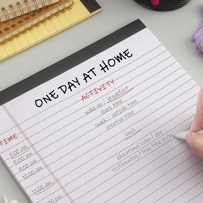 ZZTX Legal Pads 8.5 x 11 Inch White Writing Notepad, Lined Writing Pads for Work Office School, 50 Sheets Per Pad, A4, 1 Pack