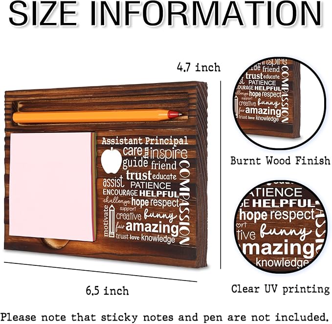 Thank You Gifts for Assistant Principal, Assistant Principal GiftsOffice Decor, Graduation Christmas Birthday Gifts for Assistant Principal,Retro Self-Stick Note Pad Holders XB480