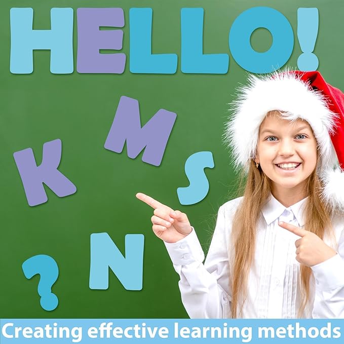 150 PCS Large 6" Font Bulletin Board Letters and Punctuation Cutouts Set, Simple Winter Blue Theme Decoration Letters for Classroom Alphabet Poster Wall Bulletin Board Display Home School Decor