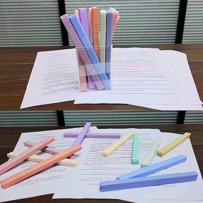 12Pcs Aesthetic Cute Highlighters Bible Pastel Highlighters and Pens no bleed Assorted Colors Highlighter for and Office Journal Home