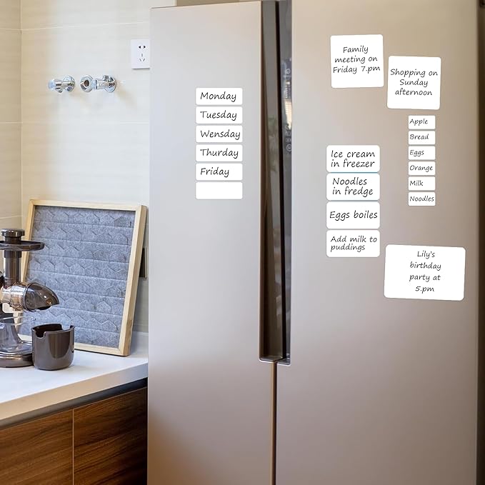 SVNOOC Multi-Use Removable Dry Erase Labels Stickers, White, 84pcs Reusable Sticky Notes (1 * 2 inches White)