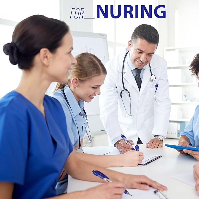 Fainne 200 Pack Retractable Ballpoint Pen 1.0 mm Medium Point Refillable Smooth Click Writing Pens With Grip for Work Journal Writing Office School Supplies(Black Ink, Blue Ink)