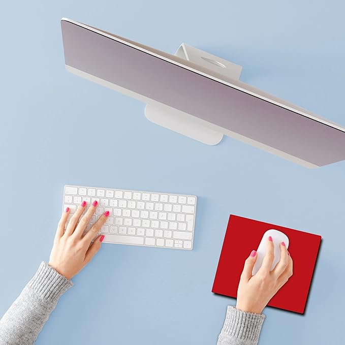 Rectangle Mousepads Set of 10, Bulk Pack - Great Gift for Employees, Clients, and for Tradeshows - Red