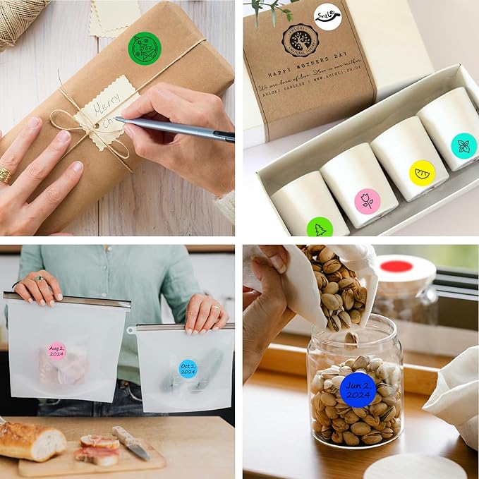 1 Inch Round Removable Thermal Sticker Labels, Color Dot Stickers, Waterproof Color Coding Sticker for Thermal Printers, Office, Retail, Home and Warehouse Organization(10 Color, 10000 Pcs)