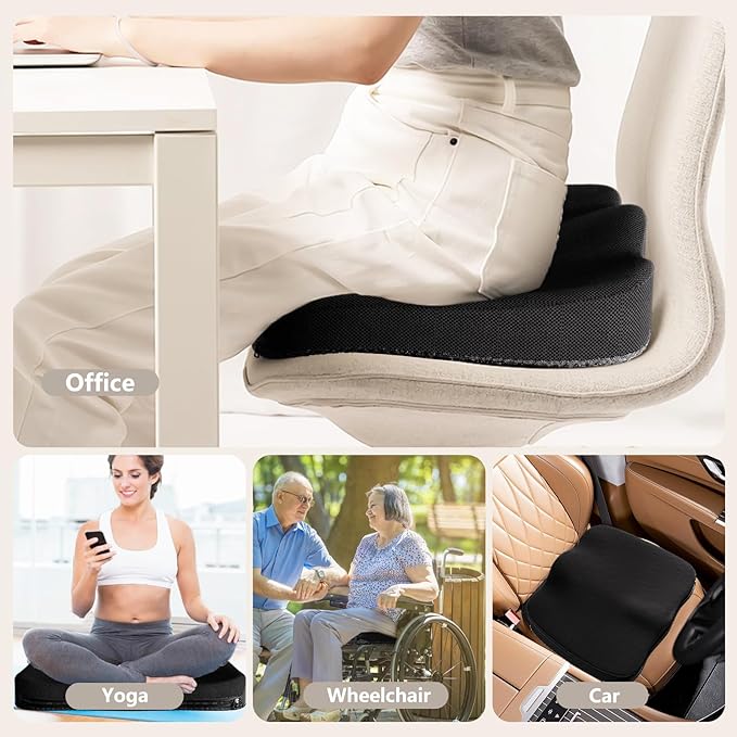 Enlarged Gel Seat Cushion 19in Super Large Thick, Gel Cushion Seat for Pressure Relief for Long Siiting, Coccyx Sciatica Pain Relief, Egg Cushion Chair Pads for Wheelchair Car Office Chair
