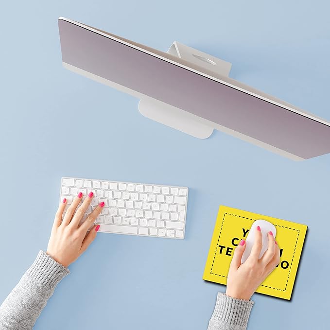 Custom Rectangle Mousepads Set of 10, Personalized Bulk Pack - Great Gift for Employees, Clients, and for Tradeshows - Yellow