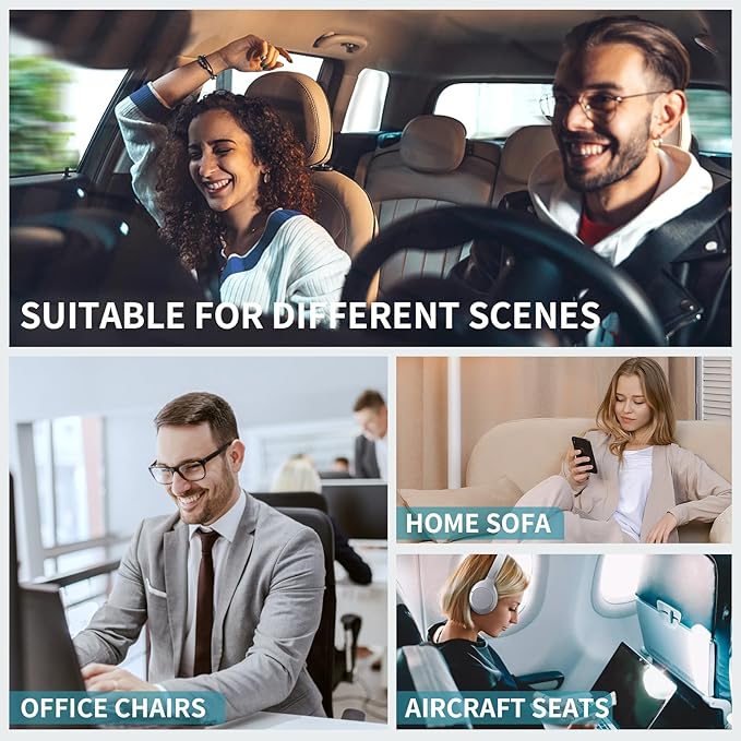 FLORICH Car Neck Headrest Pillows, Ergonomic Office Chair Seat Cushions, Car Lumbar Back Support Pads, for Back Butt Sciatica Tailbone Hip Pain Pressure Relief Comfortable Spine Hip Pillow