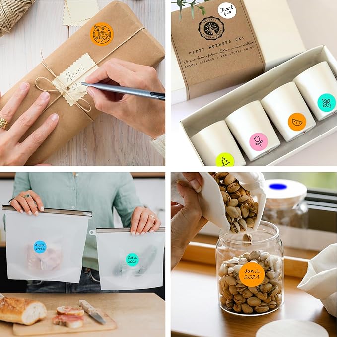 1 Inch Round Thermal Sticker Labels,Color Dot Stickers,Label Stickers,Waterproof,Oil Proof,for Thermal Printers,DIY,Office,Retail,Home and Warehouse Organization(Orange,1000 Pcs)