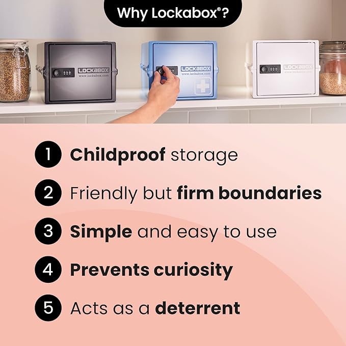 Lockabox Mini™ | Small Medicine Lock Box with Combination Lock (Half Letter Sized) | Mini Medical Lockable Box For Tablets, Creams & Medical Pens | External Size 8.8 x 6.1 x 4.7 Inches (Medi Green)