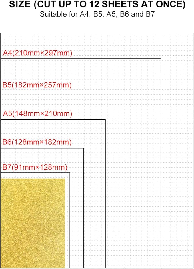PATIKIL Paper Cutter A4 Stack Paper Trimmer for Cardstock, 12" Cutting Length, Guard Rail Paper Press Tool, Adjustable Guide, Metal Base, 12-Sheets Capacity, Paper Slicer for Office, Home