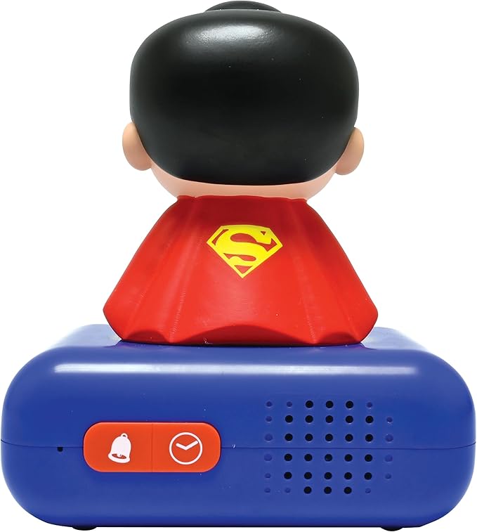 LEXiBOOK, Superman, Superman Night Light Alarm Clock, Sounds and Melodies, Backlit LCD Screen, Illuminated, Snooze, RL800SU