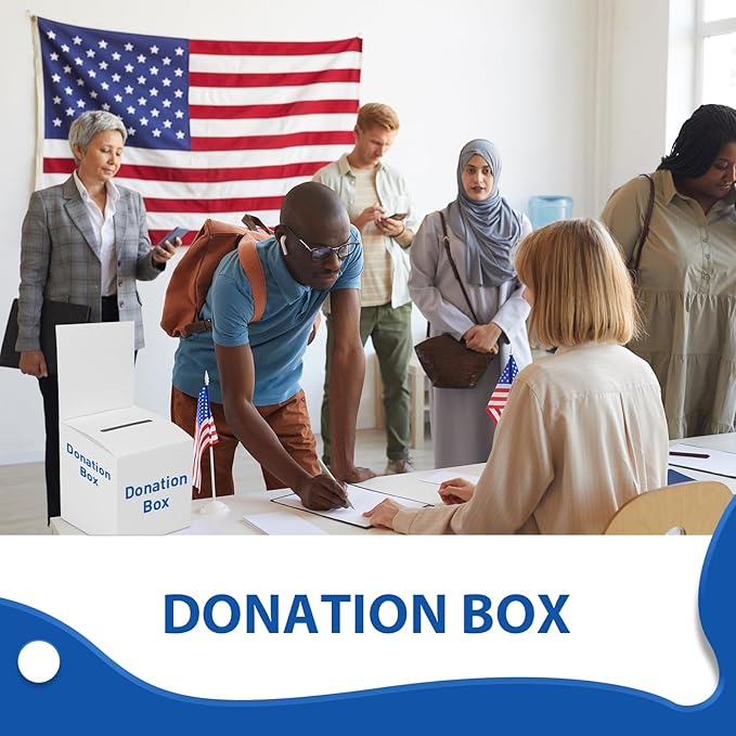 48 Pack Raffle Box Donation Box for Fundraising, Ballot Cardboard Boxes with Slot for Ticket and Removable Header Charity for Collecting Business Card Voting Contes, 6 x 6 x 6 Inch