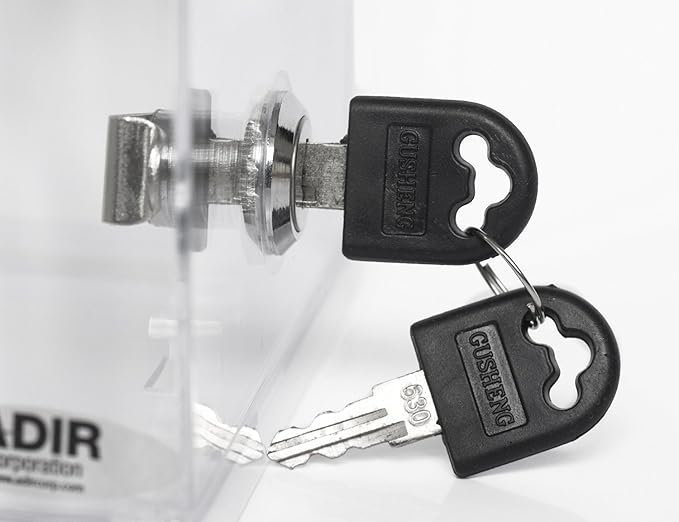 Adir Suggestion Box with Slot and Lock – Acrylic Donation Box for Fundraising, Drawing Box for Raffle, Funraiser Box, Tip Box with Lock - 6.25x4.5x 4 Inches voting box with slot and Sign Holder