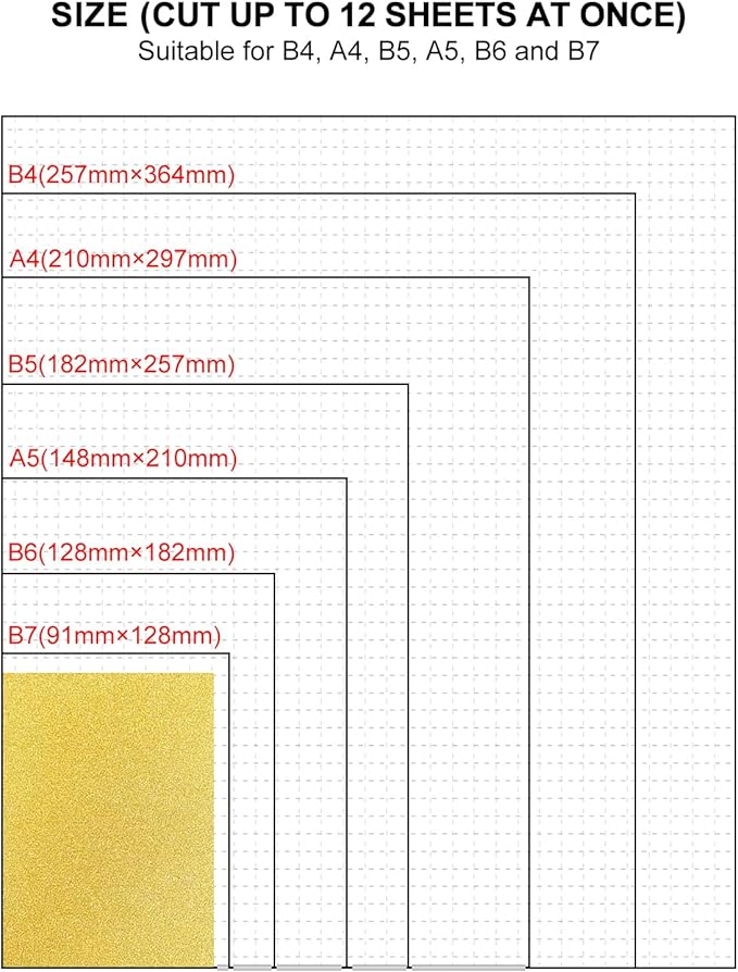 PATIKIL Paper Cutter B4 Stack Paper Trimmer for Cardstock, 15" Cutting Length, Guard Rail Paper Press Tool, Adjustable Guide, Metal Base, 12-Sheet Capacity, Paper Slicer for Office, Home