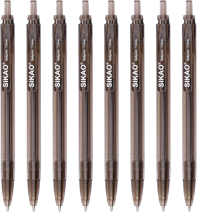 60 Pack Black Ballpoint Pens Bulk – Smooth Writing 1.0mm Click Pens with Black Ink & Black Translucent Barrel, Reliable Everyday Pens for Office, School, Home, Restaurant, Teachers & Students