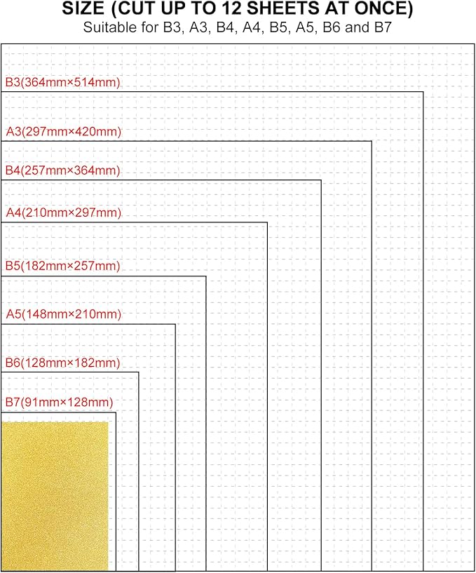 PATIKIL Paper Cutter B3 Stack Paper Trimmer for Cardstock, 21" Cutting Length, Guard Rail Paper Press Tool, Adjustable Guide, Metal Base, 12-Sheet Capacity, Paper Slicer for Office, Home