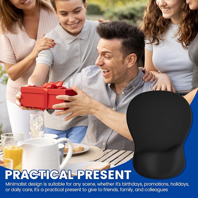 Ergonomic Mouse Pad with Gel Wrist Rest, 4 Pack Relieve Wrist Pain Mousepad, Support Middle Concave Design, Non-Slip Base for Laptop, Computer, Office & Home Desk Accessories.