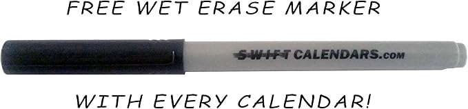 36" x 100" Large Jumbo Oversized Erasable Laminated Blank Annual Yearly Wall Calendar Poster, 12 Months, Reusable for Office, Academic or Home w/Free Erasable Marker