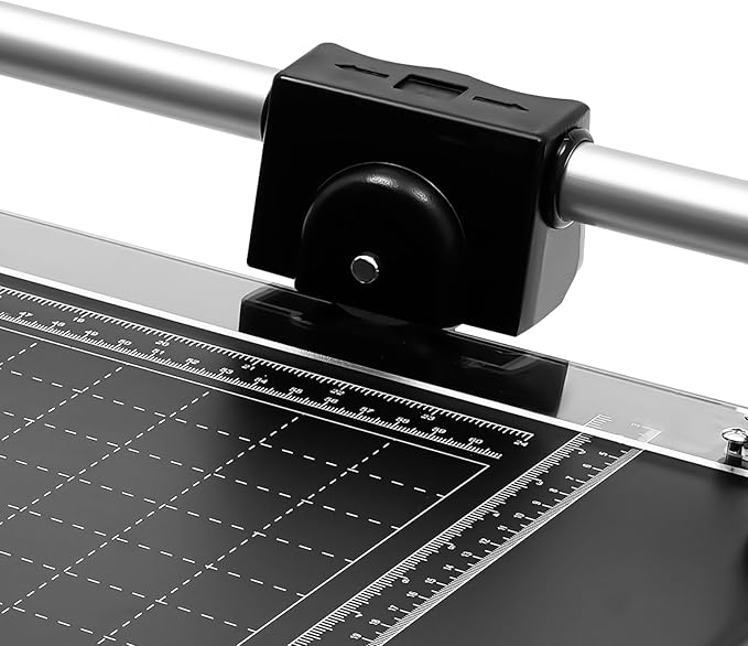 24" Professional Rotary Trimmer, Paper Cutter with Positioning Ruler & 2 Blades, 0-60° Angle Scale for Photo Sticker Shops, Offices