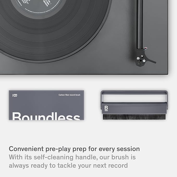 Boundless Audio Record Cleaner Brush - Carbon Fiber Anti-Static Vinyl Brush - Record Player Accessories for Vinyl Cleaning