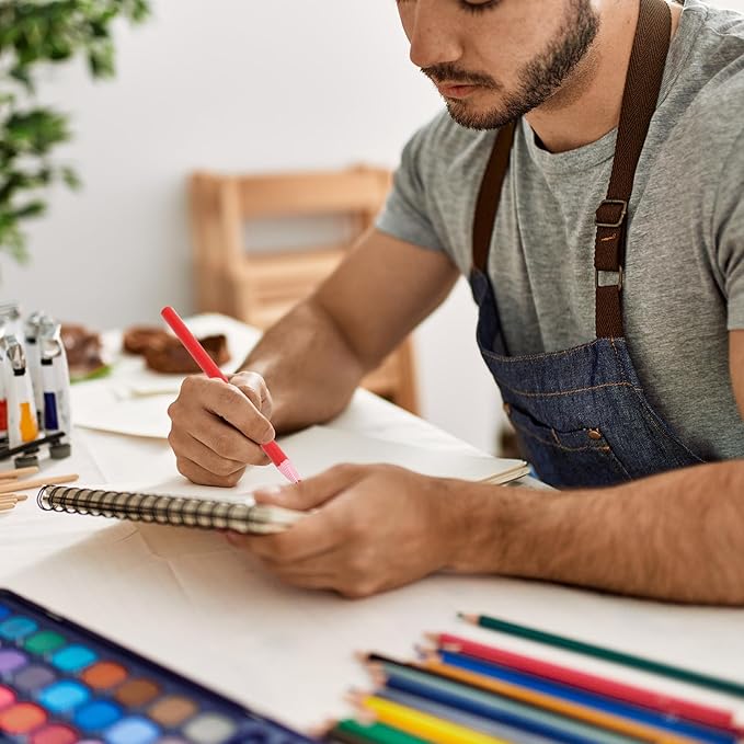 PATIKIL China Markers, 6 Pack Grease Pencil Peel Off Wax Pencil Wood for Labeling Drawing Glass Garments Film Paper Vinyl Metal, Brown