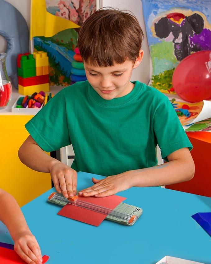 Firbon Morandi A5 Paper Cutter, Straight Small Paper Trimmer with Side Ruler for Scrapbooking Craft, Paper, Coupon, Label, Cardstock