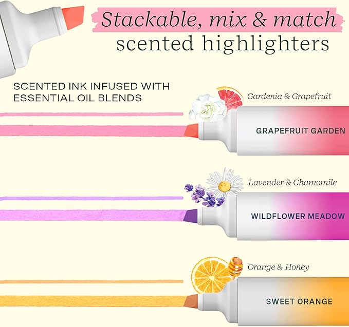 Lifelines Writing Wellness Gift Set - Scented Writing Set Includes Finger Maze Sensory Journal, 3 Scented Stacking Highlighters & 2 Lava Gel Pens - Aromatherapy & Sensory Immersion