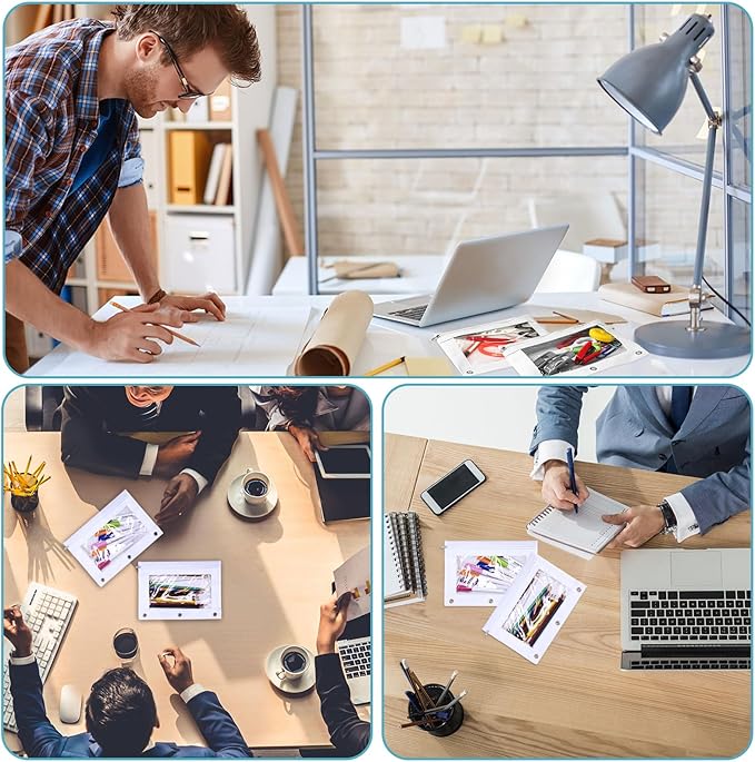 Marspark 30 Packs Pencil Pouch 3 Ring Binder Pen Pouch Cloth Pencil Pouches Zipper Pen Case Bag with Clear Window for School Office Writing Supplies Gifts (White)